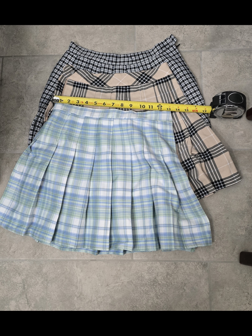 3 Plaid Pleated Mini Skirts